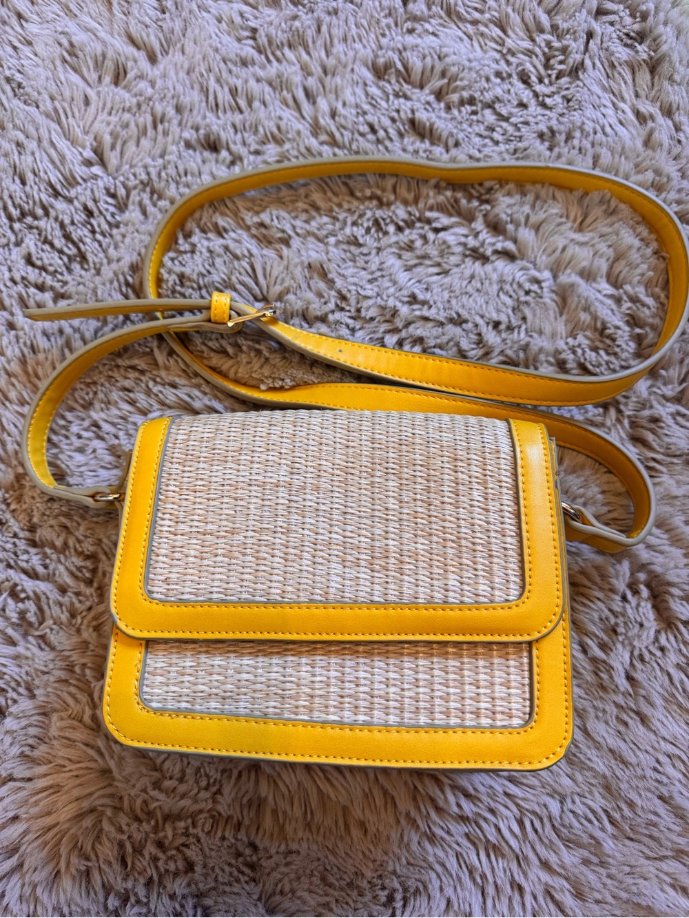 Nordstrom Yellow Woven Crossbody Bag